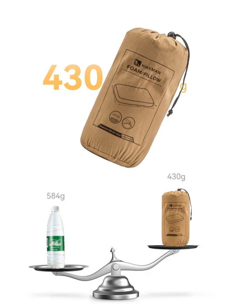 Almofada de acampamento verde para exterior com espuma de memória, suporte de pescoço portátil, adequado para viagens, presente ideal - 6