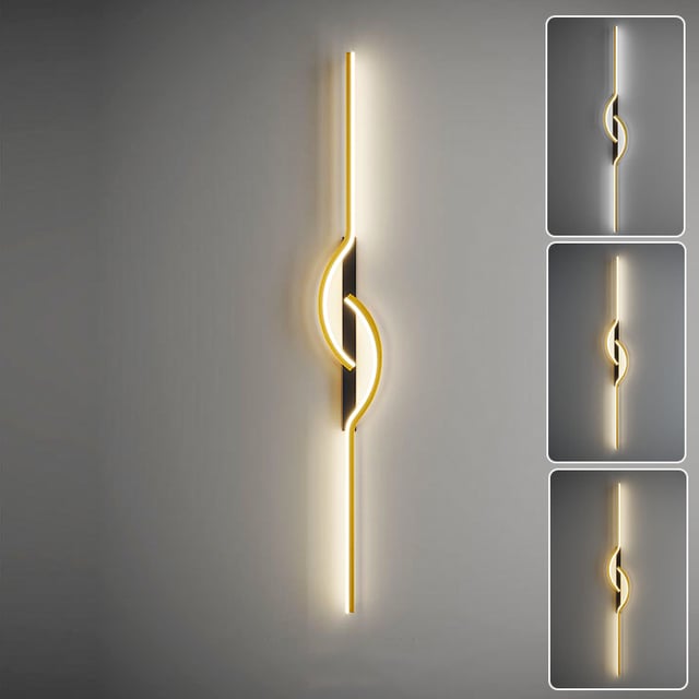 Nowoczesny kinkiet 60 cm, kreatywna lampka nocna, kinkiet LED do wnętrz, lampa sufitowa, lampa dekoracyjna, 3 temperatury barwowe