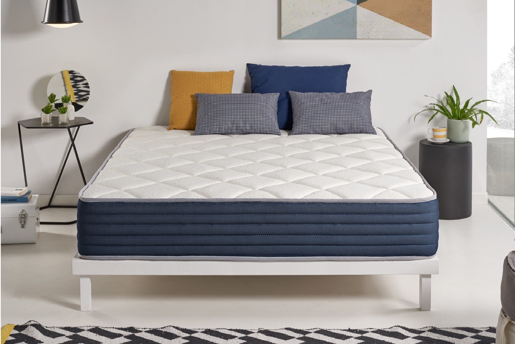 Matelas Sensoria 140x190 cm Mousse à mémoire de forme HR Soutien Blue Latex Très Épais 25