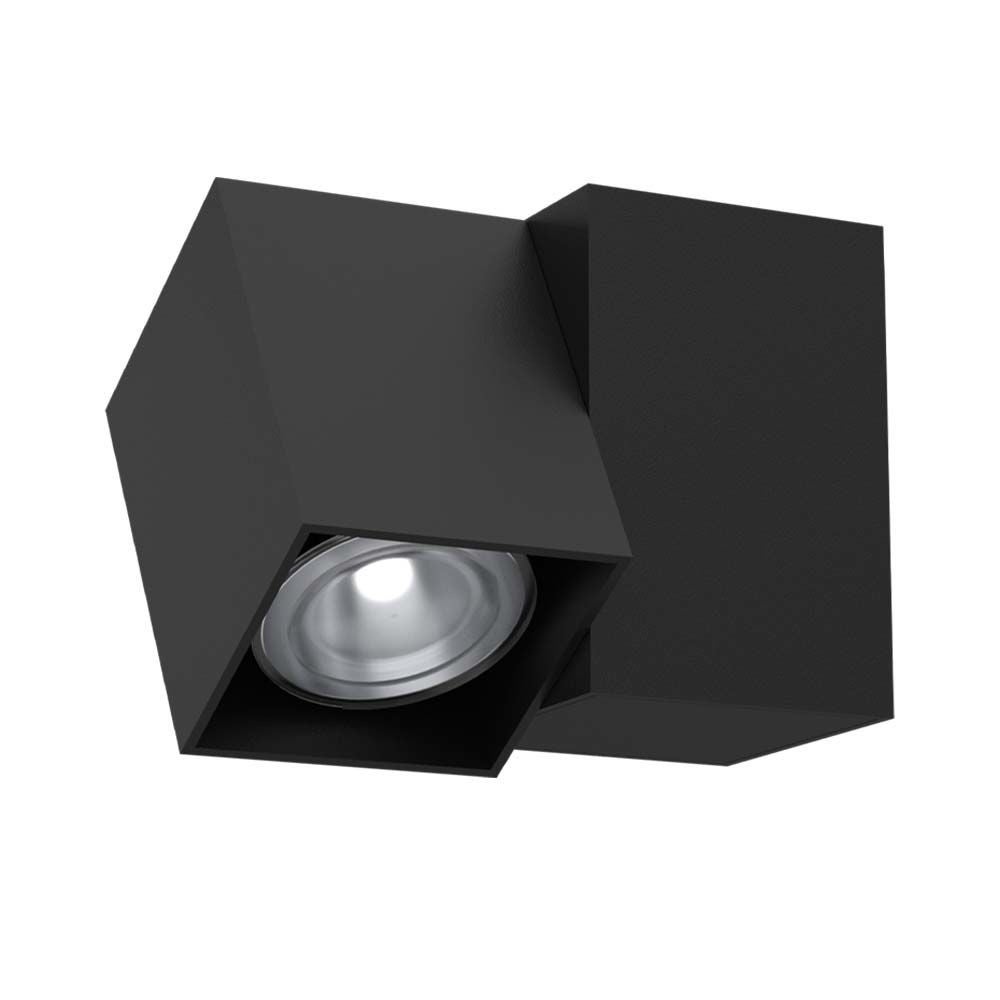 Reflektor sufitowy spot natynkowy Cube kwadratowy czarny 1xGU10x10W wym: 9,5 x 12,2 x 6 cm metal Brosline