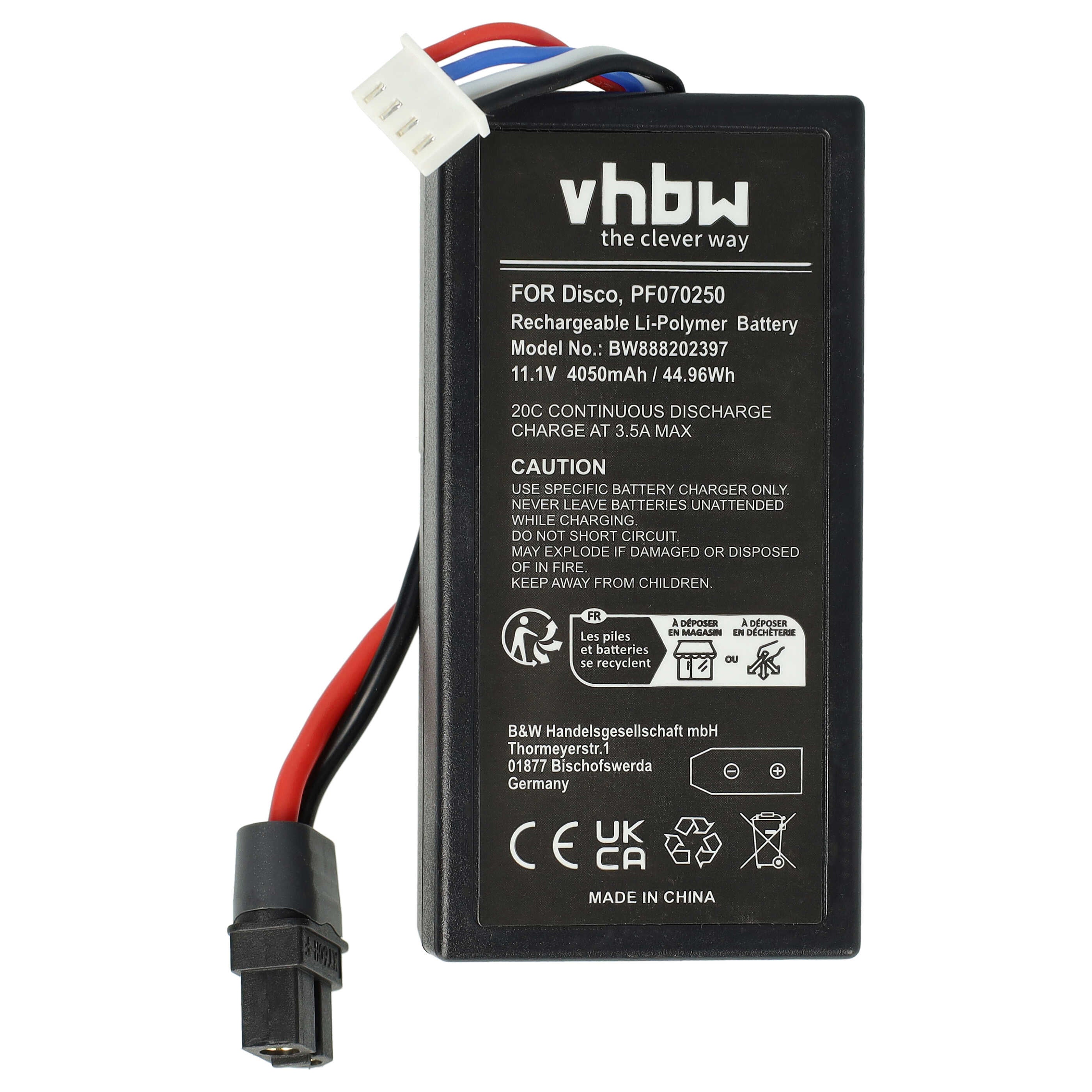 Vhbw Batterie Compatible Parrot Disco Drone 3400mAh 11,1V Li-polymère