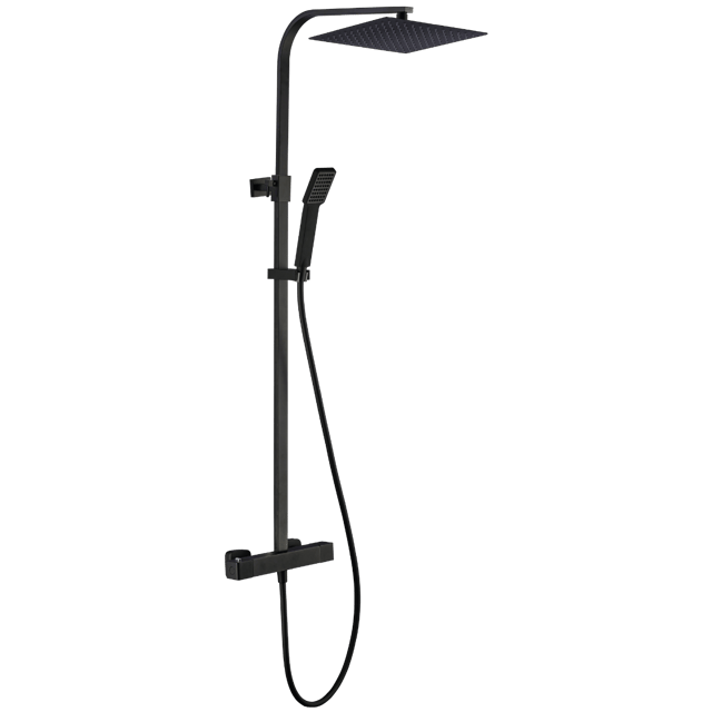 Colonna doccia nera Quartos con termostatico 300