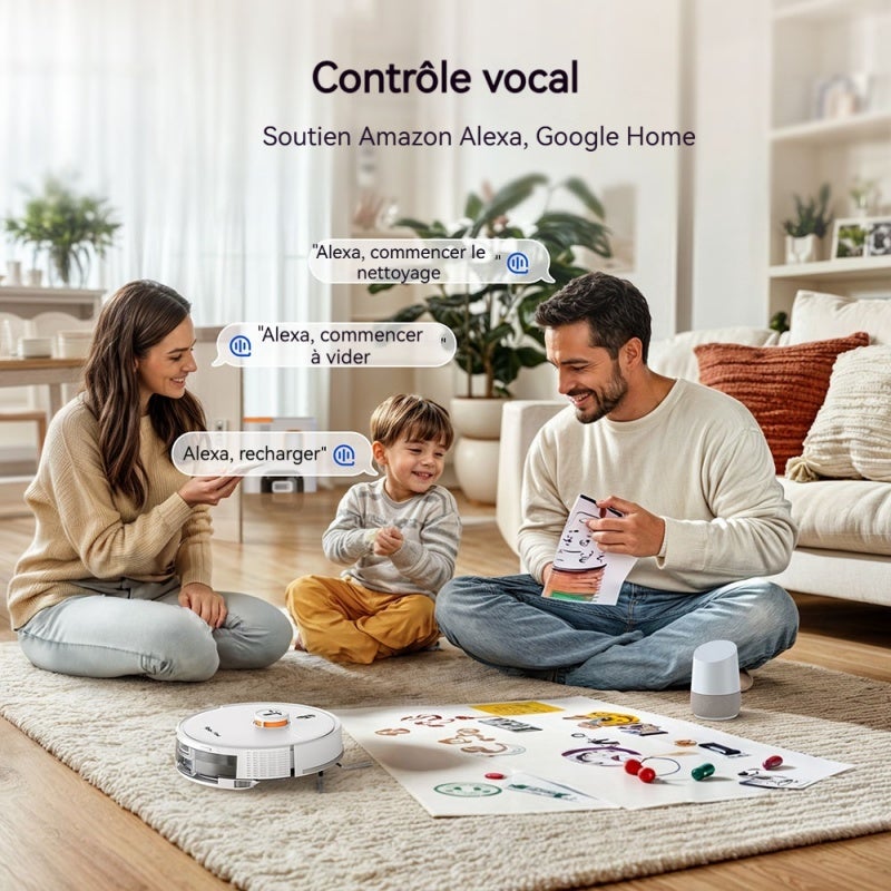 Teendow D20S Max+ aspirateur robot laveur connecté, contrôle par application et commande vocale, robot nettoyeur intelligent pour sols durs et tapis - 8