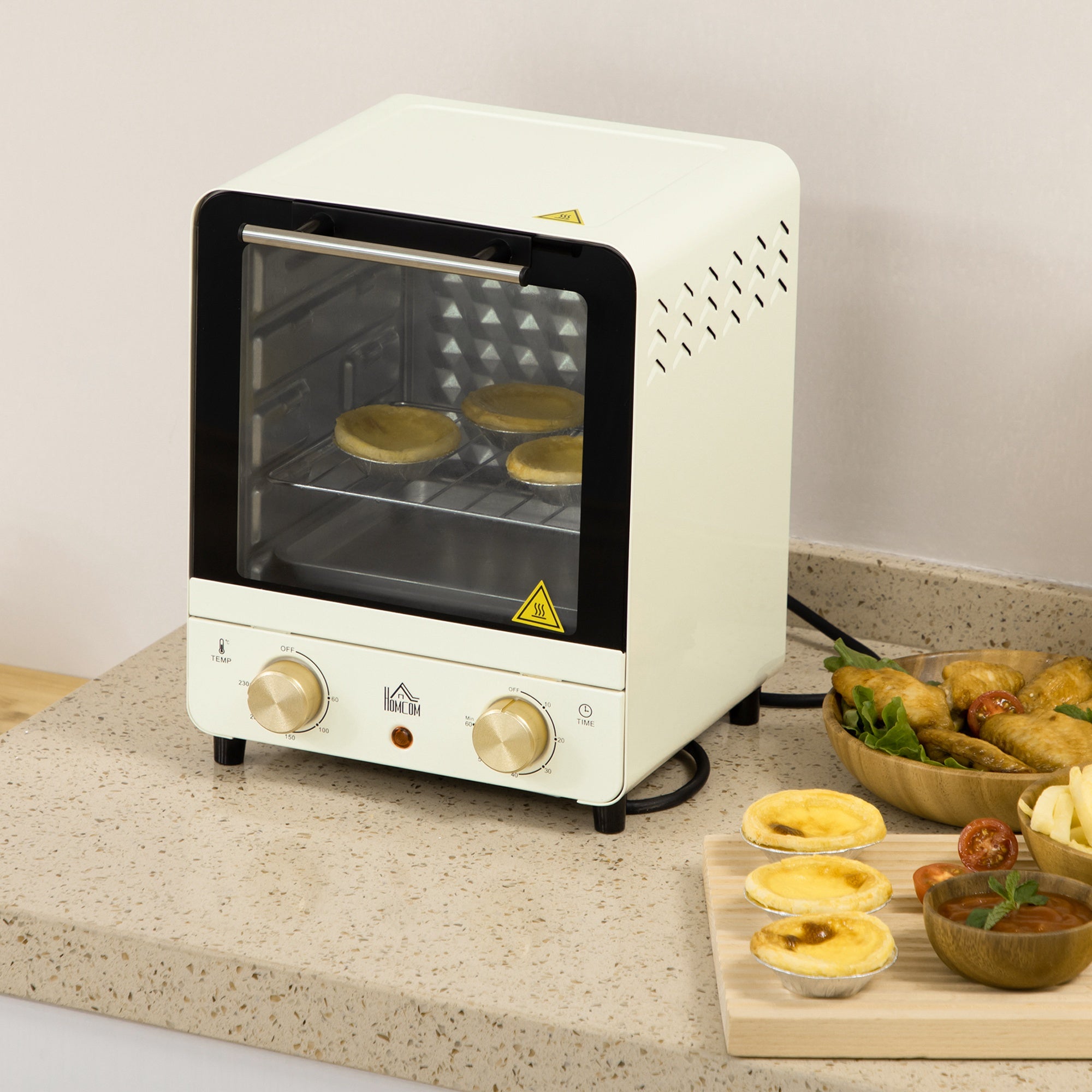 Mini horno, capacidad de 15 L, bandeja y rejilla regulables en altura ...