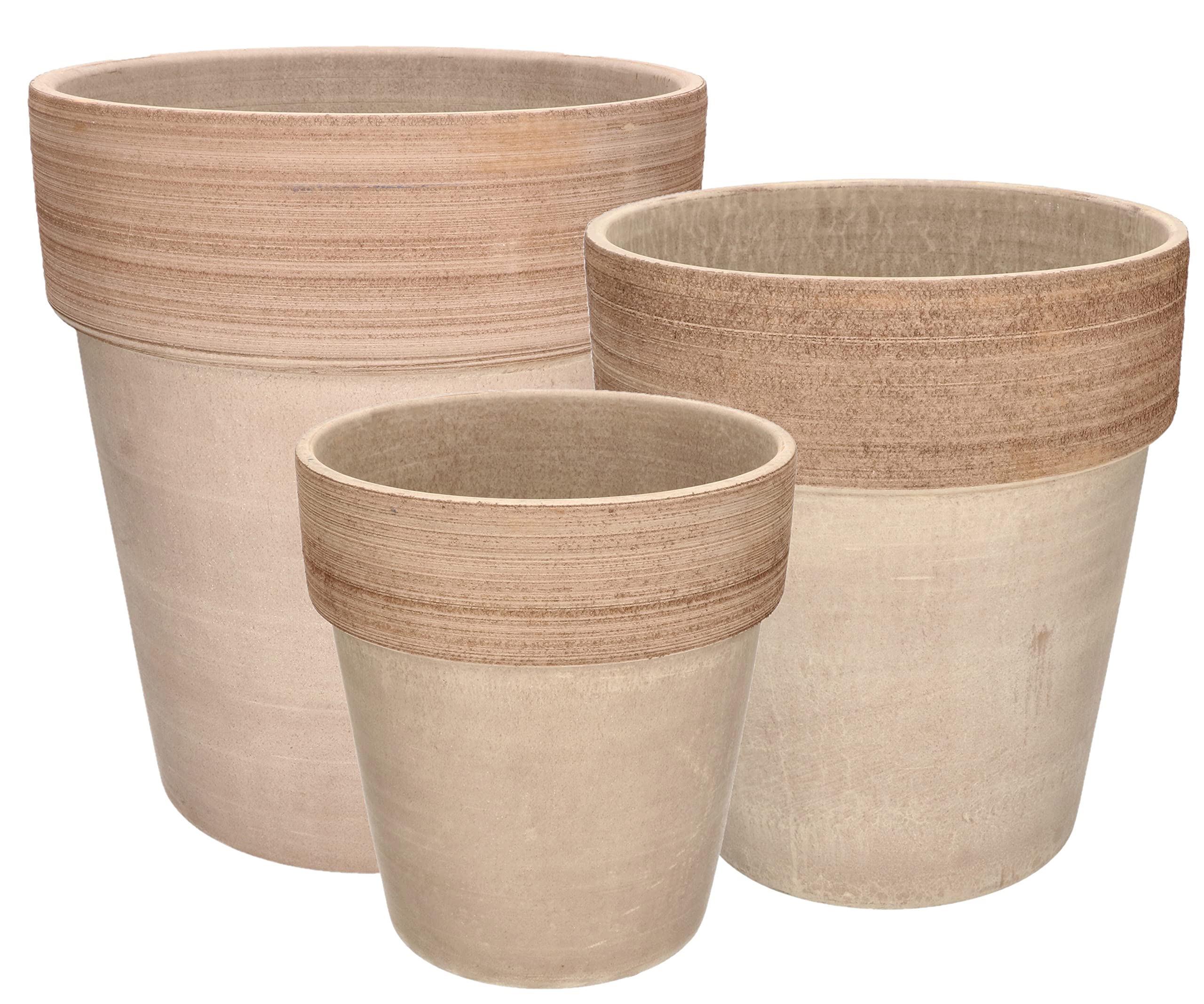 Zestaw doniczka donica ceramiczna osłonka terakota - 3 szt. - KOTARBAU