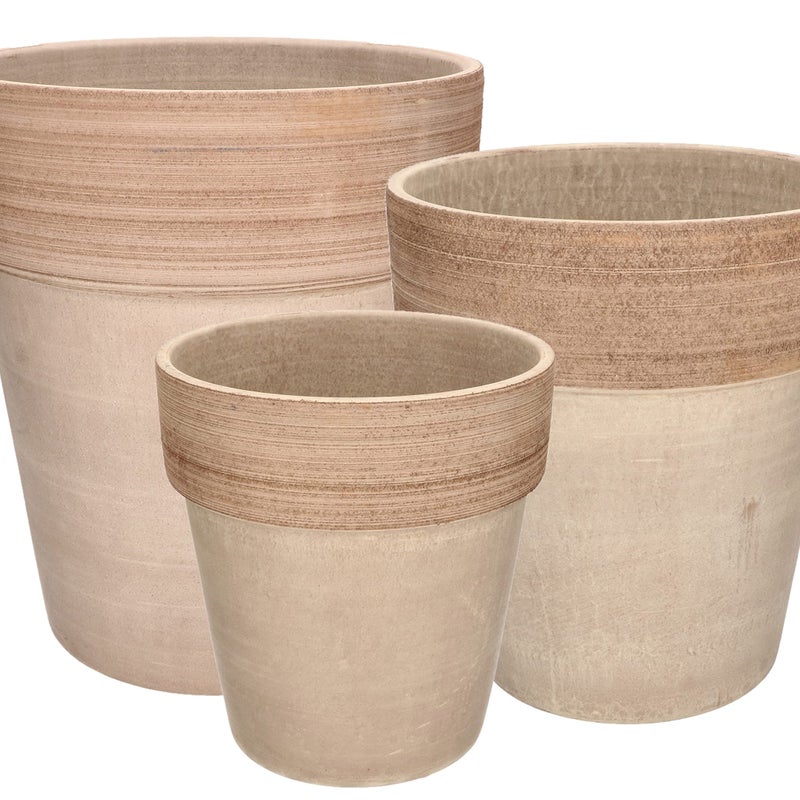 Zestaw doniczka donica ceramiczna osłonka terakota - 3 szt. - KOTARBAU