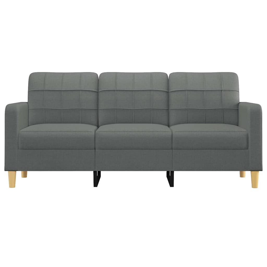 vidaXL Canapé à 3 places Gris foncé 180 cm Tissu - 4