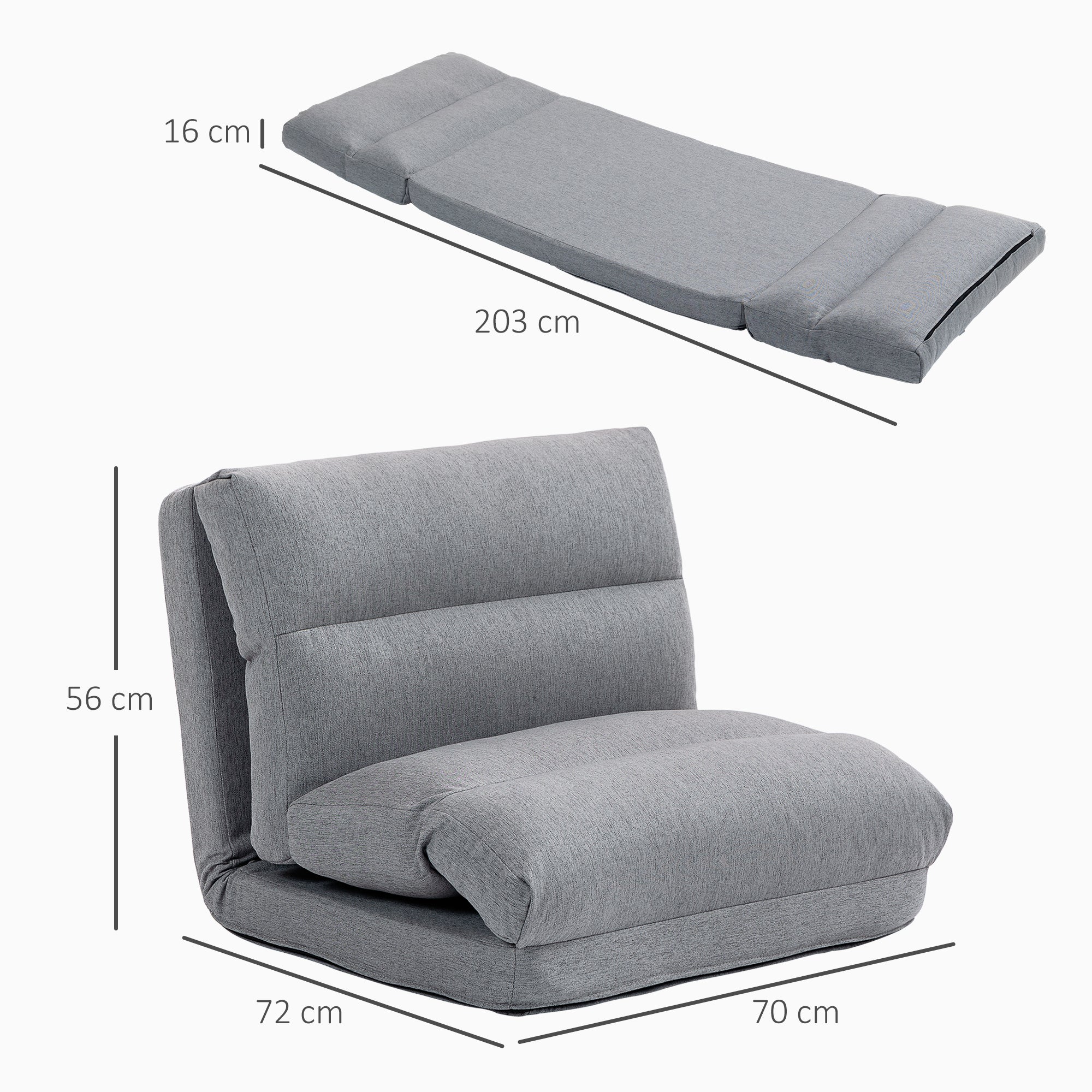 Fauteuil relax tissu 1 place HOMCOM - 3