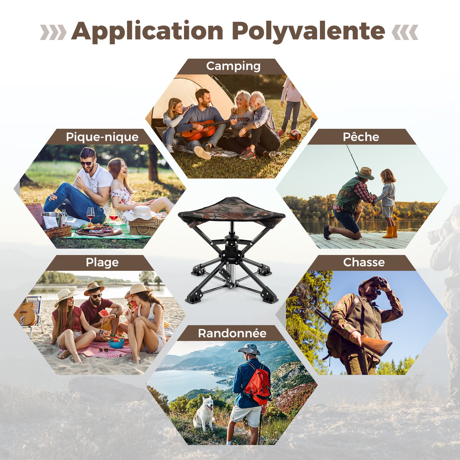 Petit Pliant Tabouret Pliant Tabouret Camping Portable Léger Pêche