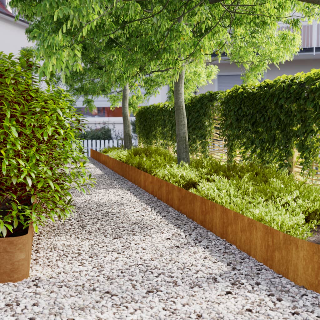 Enhon Bordatura Per Prato In Acciaio Corten – Rotolo 10 M, Altezza 15,5 Cm, Flessibile E Tagliabile Per Aiuole E Vialetti