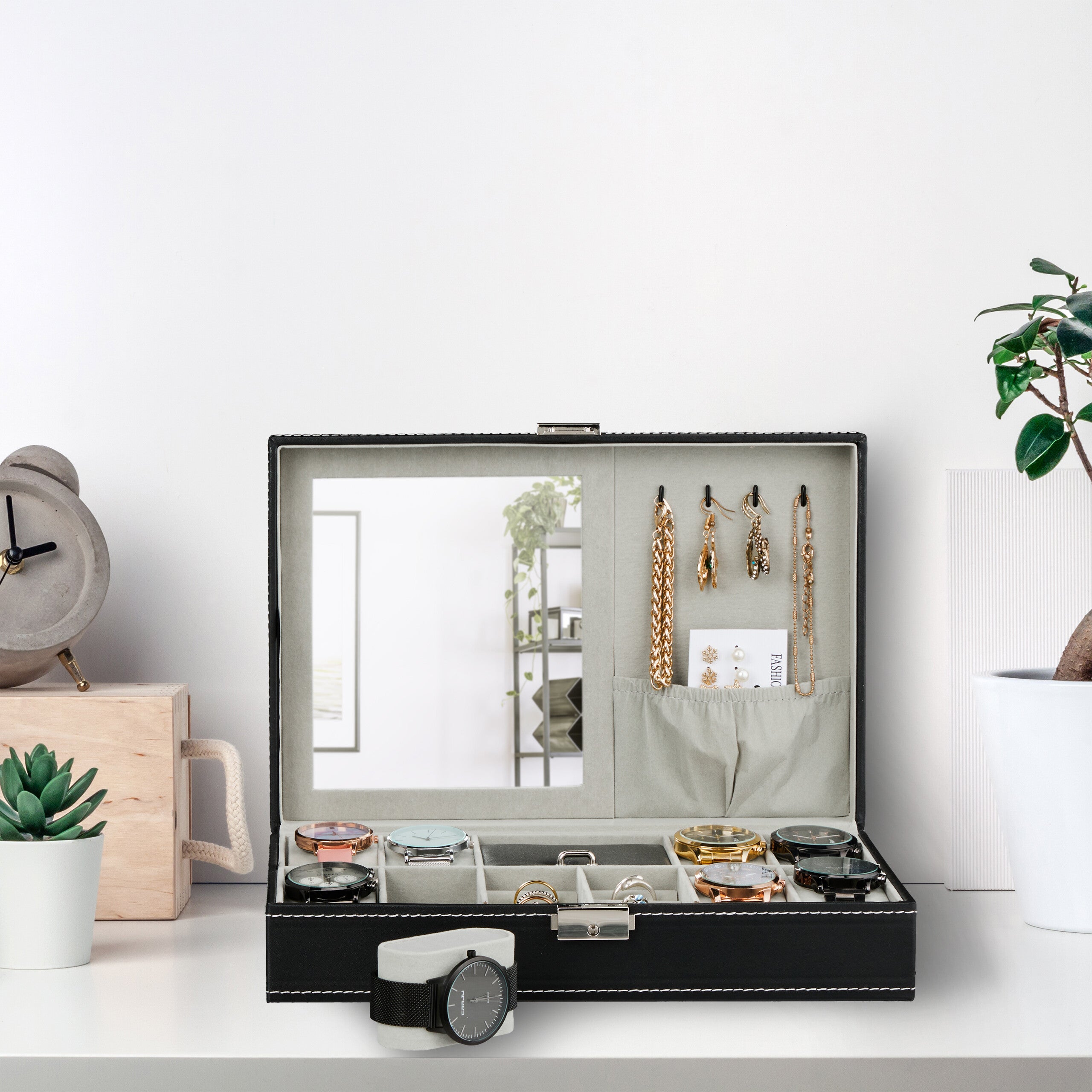 Scatola Porta Orologi E Gemelli Con Display E 8 Slot In