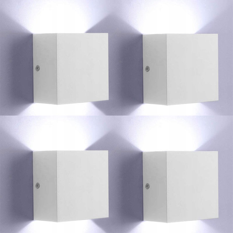 szt Kwadratowa lampa ścienna wewnętrzna w nowoczesnym stylu ściemniana oprawa LED światło białe biała obudowa CM przełącznik nie jest dołączony