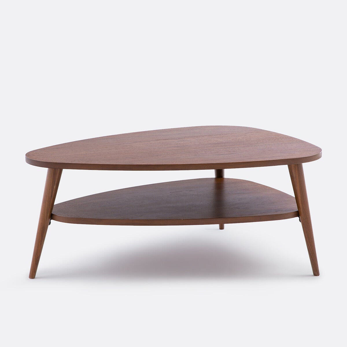 Table basse vintage double plateau, Quilda - Coloris Noyer - taille ...