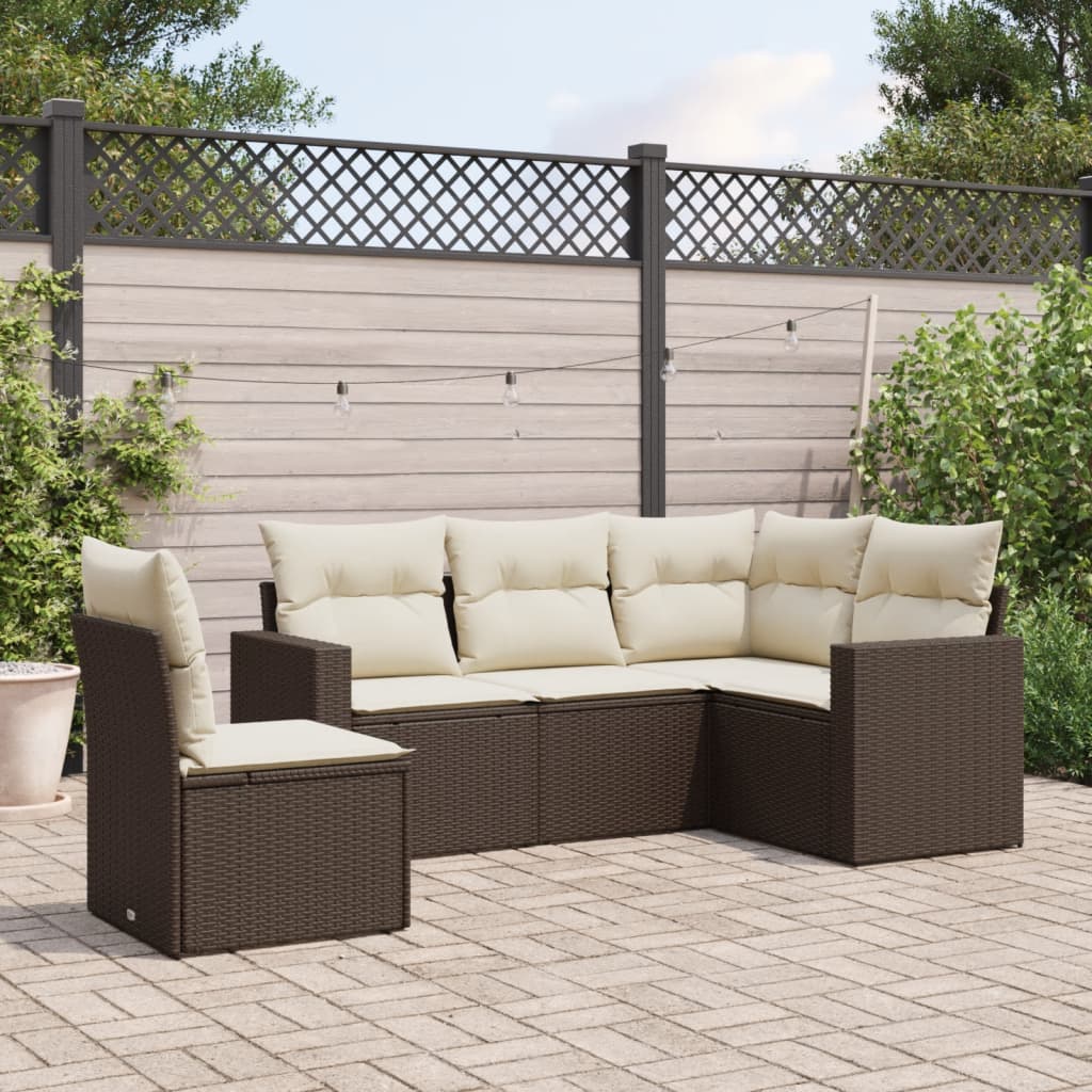 VidaXL Set Divani Da Giardino 5 Pezzi In Legno Massello Di Acacia, Con Tavolino E Panche - 2