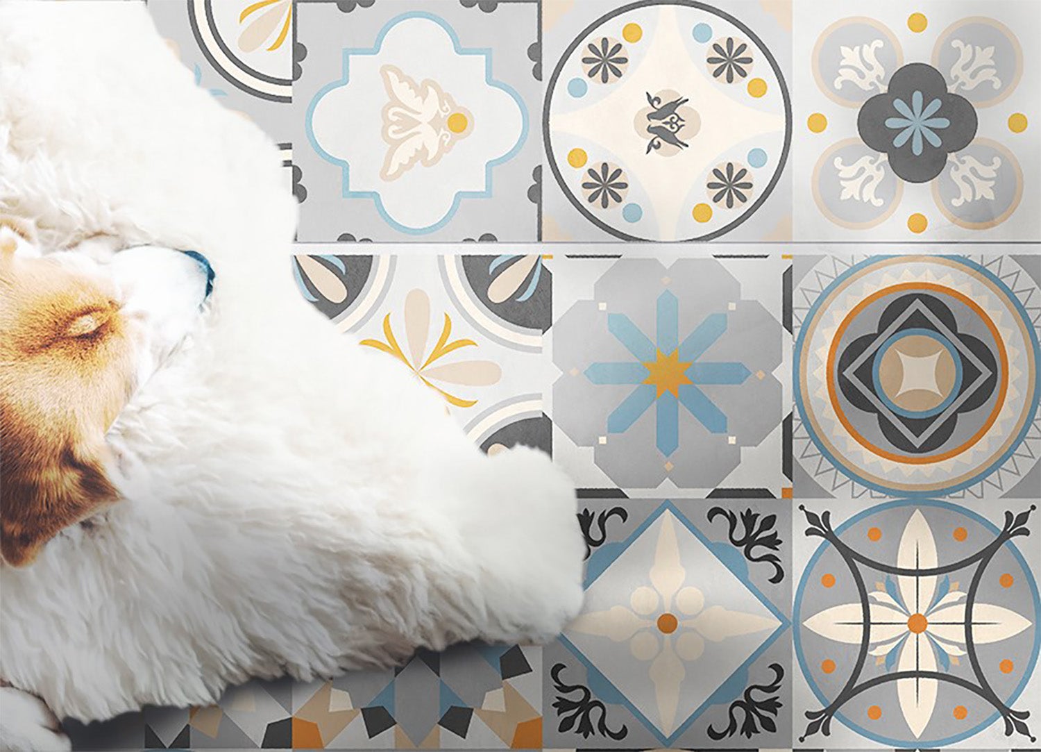 Dywan winylowy do wnętrz wzory geometryczne, mata winylowa dekoracyjna nowoczesna do salonu i przedpokoju 150x225 cm – Tulup - 2