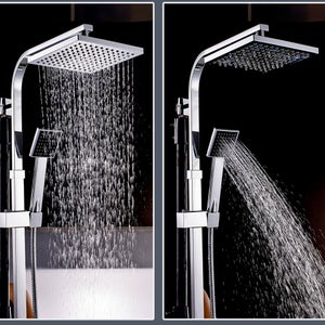 Auralum max Système de Douche Carré Colonne de Douche avec Mitigeur Colonne de Douche Thermostatique Design Unique Système de Douche, EU Modèle Leroy Merlin Les bons plans des petits projets avant l'été