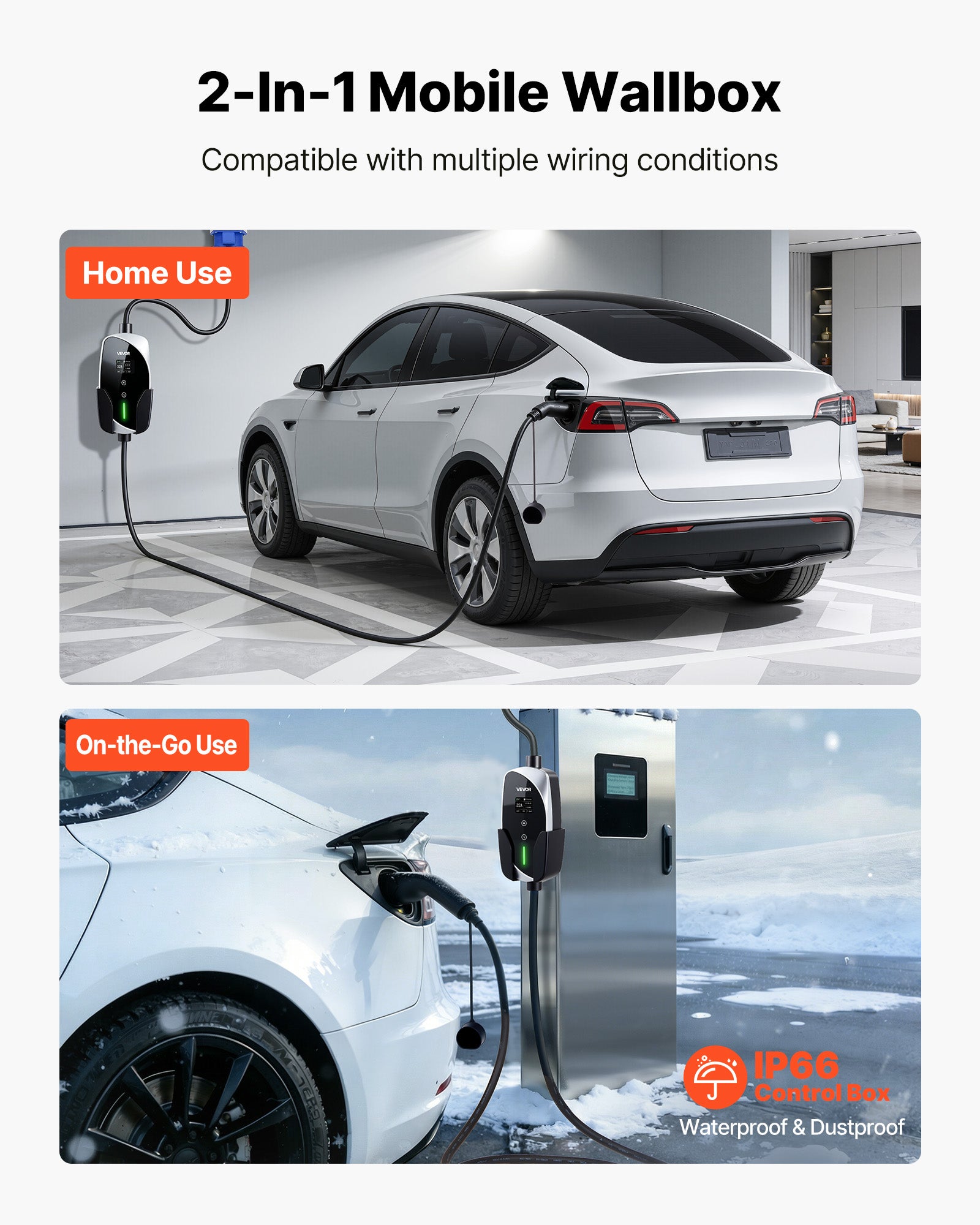Carregador automóvel elétrico VEVOR 7,4 kW 32 A Estação móvel carregamento veículos elétricos, cabo carregamento tipo 2 6 m, ficha CEE monofásica 32 A - 5