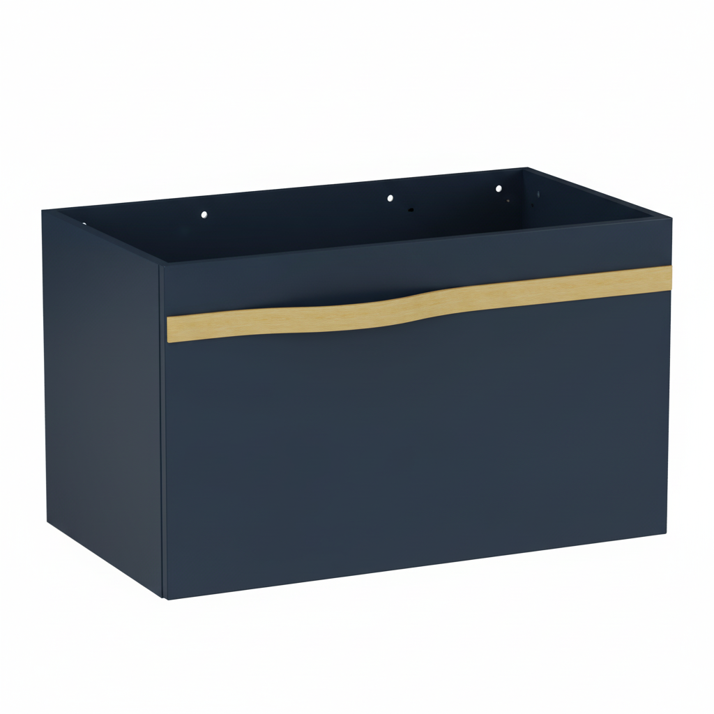 Szafka pod umywalkę VOG 69 granatowa półmat ze złoty uchwyt bez umywalki