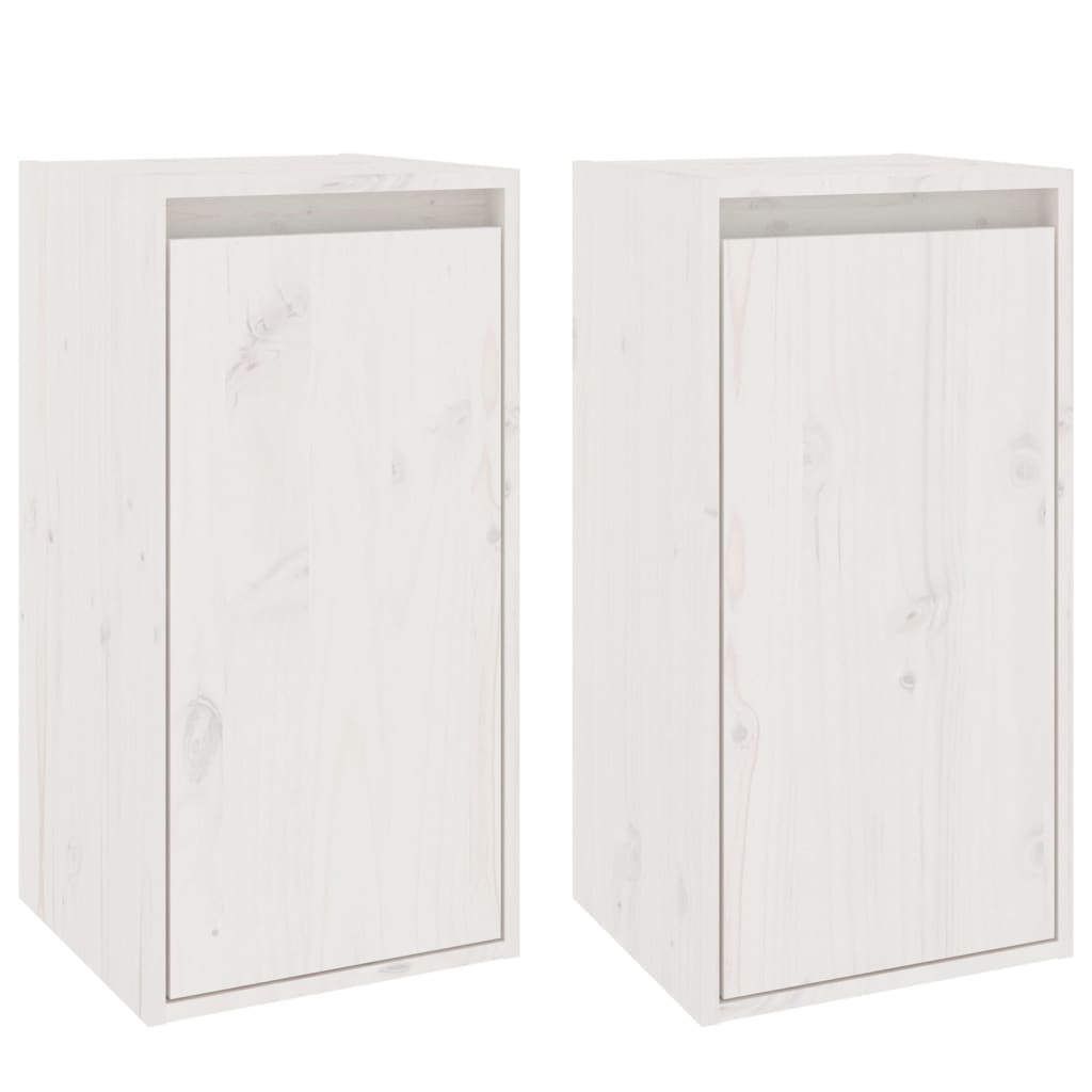 Maison Exclusive - Armario de pared 2 uds madera maciza de pino blanco 30x30x60 cm - 2
