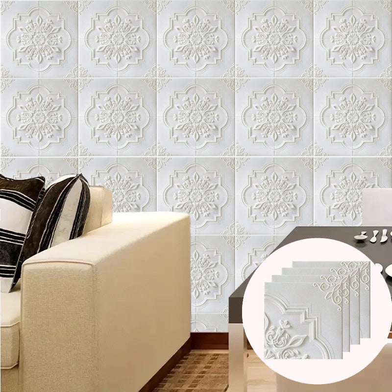 Nakleja Sufit 3D Patchwork - Zestaw 20 Szt. Wykładzin Samoprzylepnych Wodoodpornych Grubych Styl Europejski Współczesny