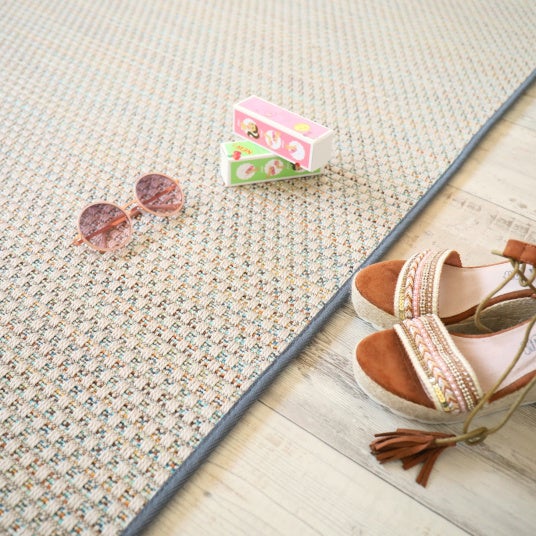 Alfombra de exterior o interior en tejido plano - Sumatra plata multicolor - Trenza gris pizarra - 120 x 170 cm - 4