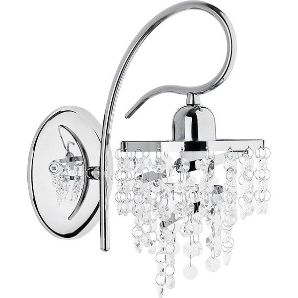 Kinkiet glamour DIANA chromowany 1xE14x10W wym: 26x14x21 cm IP20 Alfa