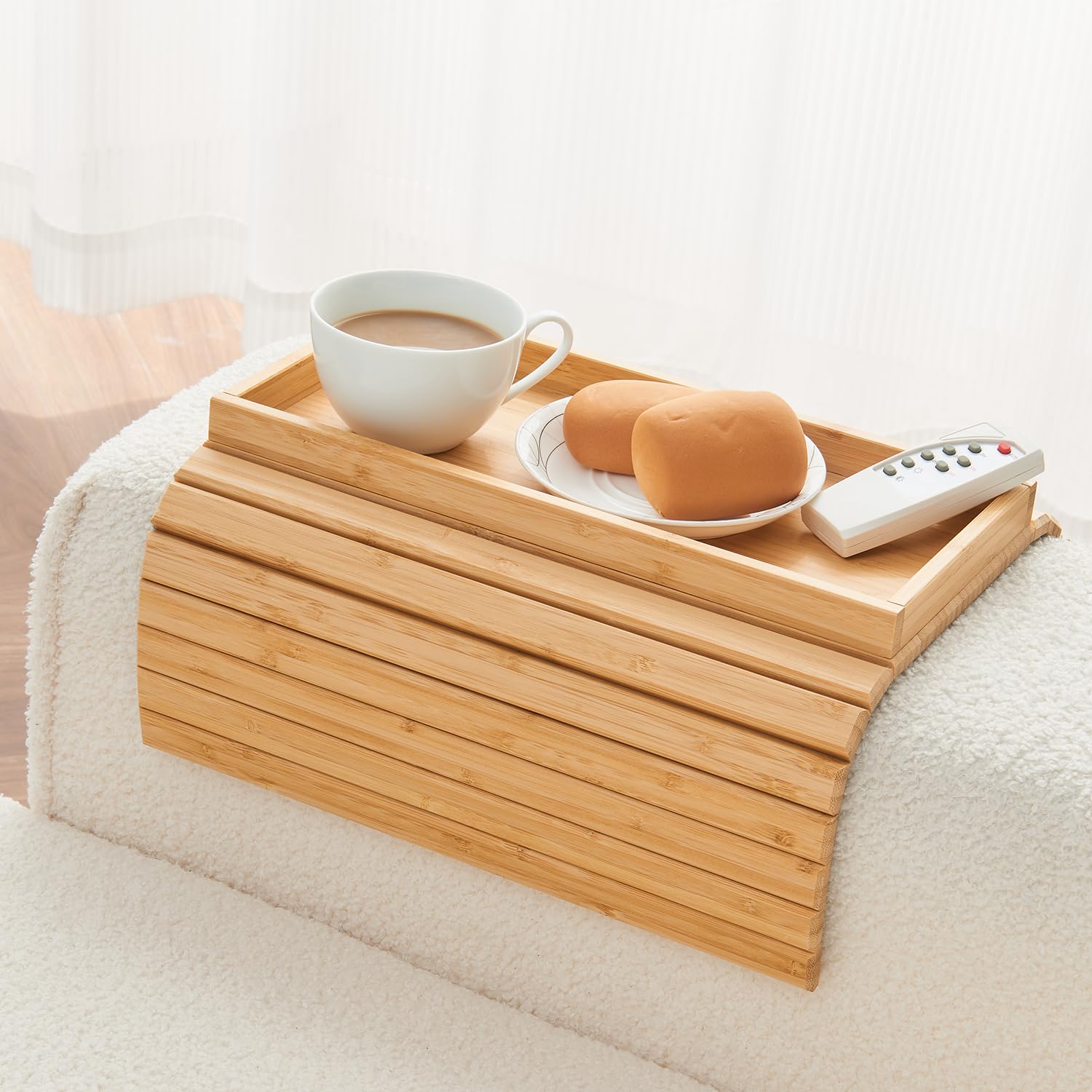 Mesa auxiliar plegable para sofá,no montaje,portavasos antideslizante para oficina o dormitorio,organizador de reposabrazos que ahorra espacio