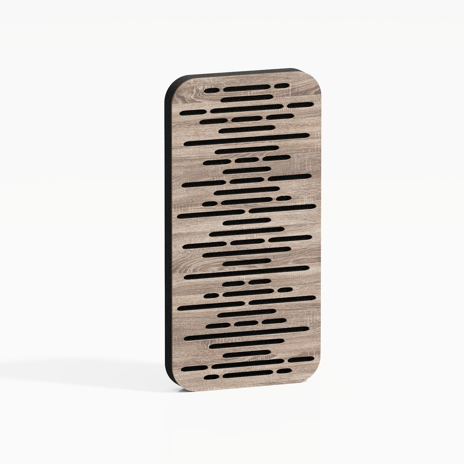 Lot de 4 Panneaux acoustiques Wave-D18 étroits insonorisants 23x46x3 cm - 0,42 m² surf.totale -MDF perforé laminé et mousse acoustique -Sonoma - 2
