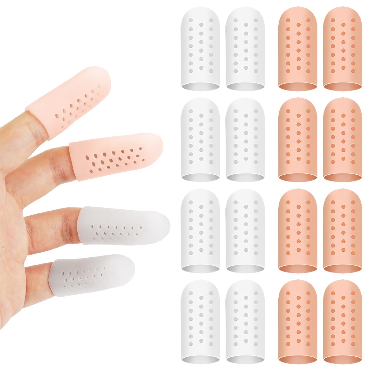 Protège-Doigts Gel Réutilisables - 20 Pièces Respirants Silicone
