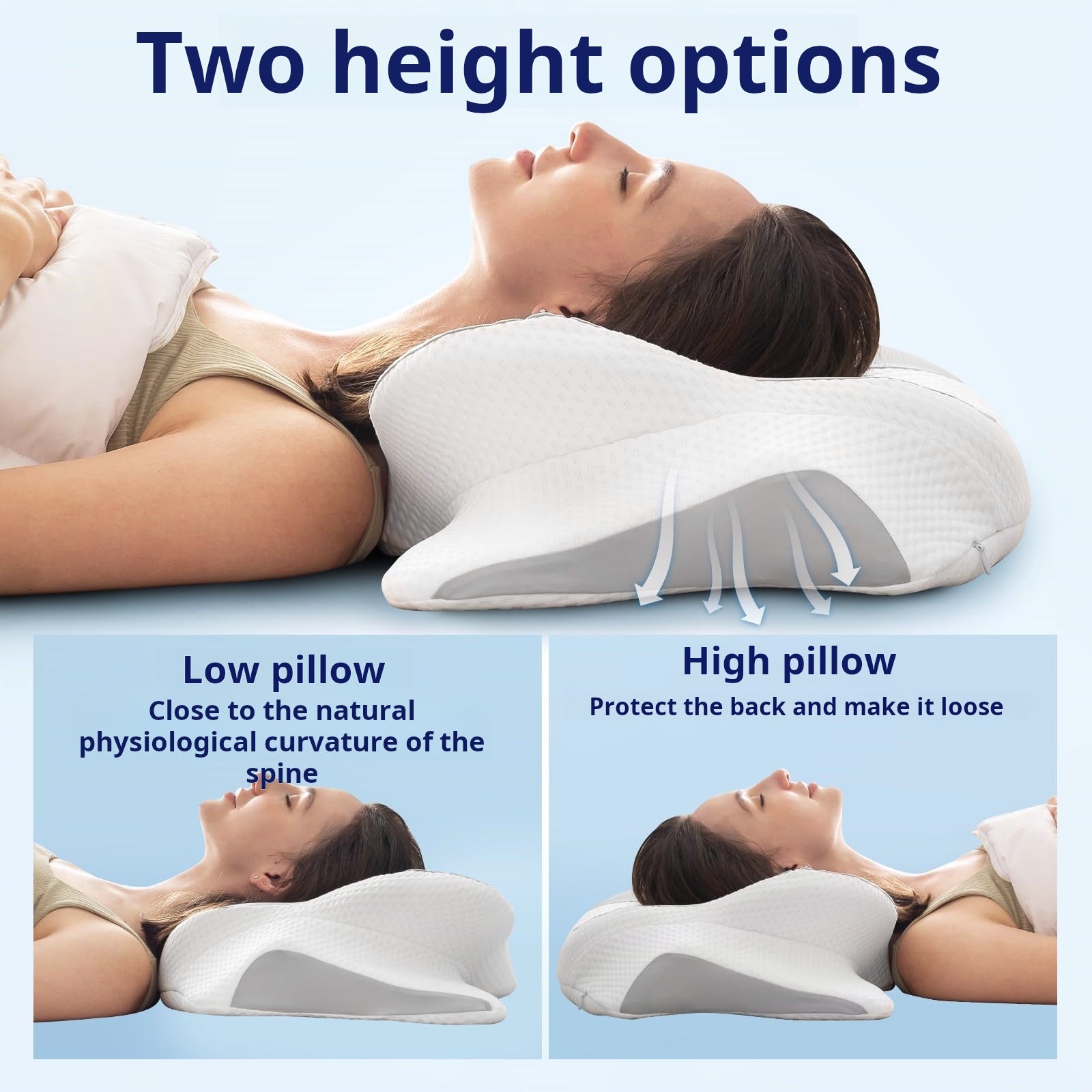 Oreiller en mousse à mémoire de forme, anti-ronflement, soutien cervical, ergonomique, pour dormeurs latéraux et sur le ventre - 6