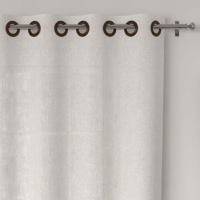 Voile à oeillets lin coton 135x250 cm LINO blanc, par Soleil d'Ocre