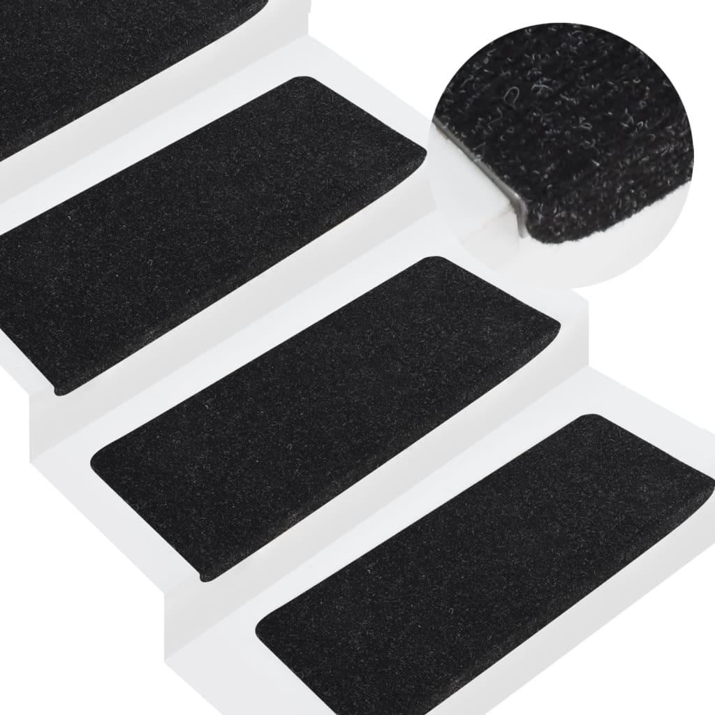 Maison exclusive - alfombrilla autoadhesiva de escalera 15 uds 65x24,5x3,5 cm