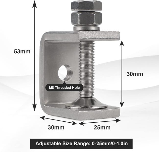 Set Da 6 Morsetti A C In Acciaio Inox 304 - Regolabili 0-25 Mm Per Falegnameria E Saldatura - Foto 9