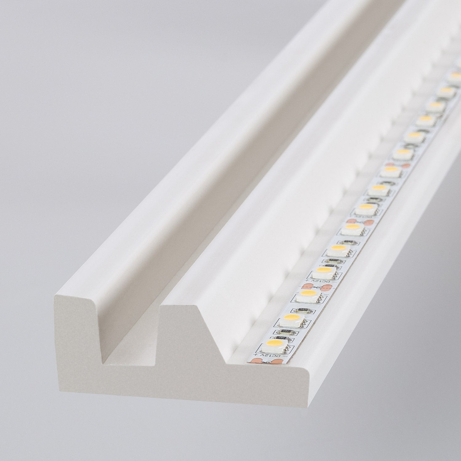 - Moldura para Tira LED 2m | Iluminación Indirecta y Difusa | Fácil Instalación | Para Tiras de Hasta 18mm Blanco PS P.S. - 3