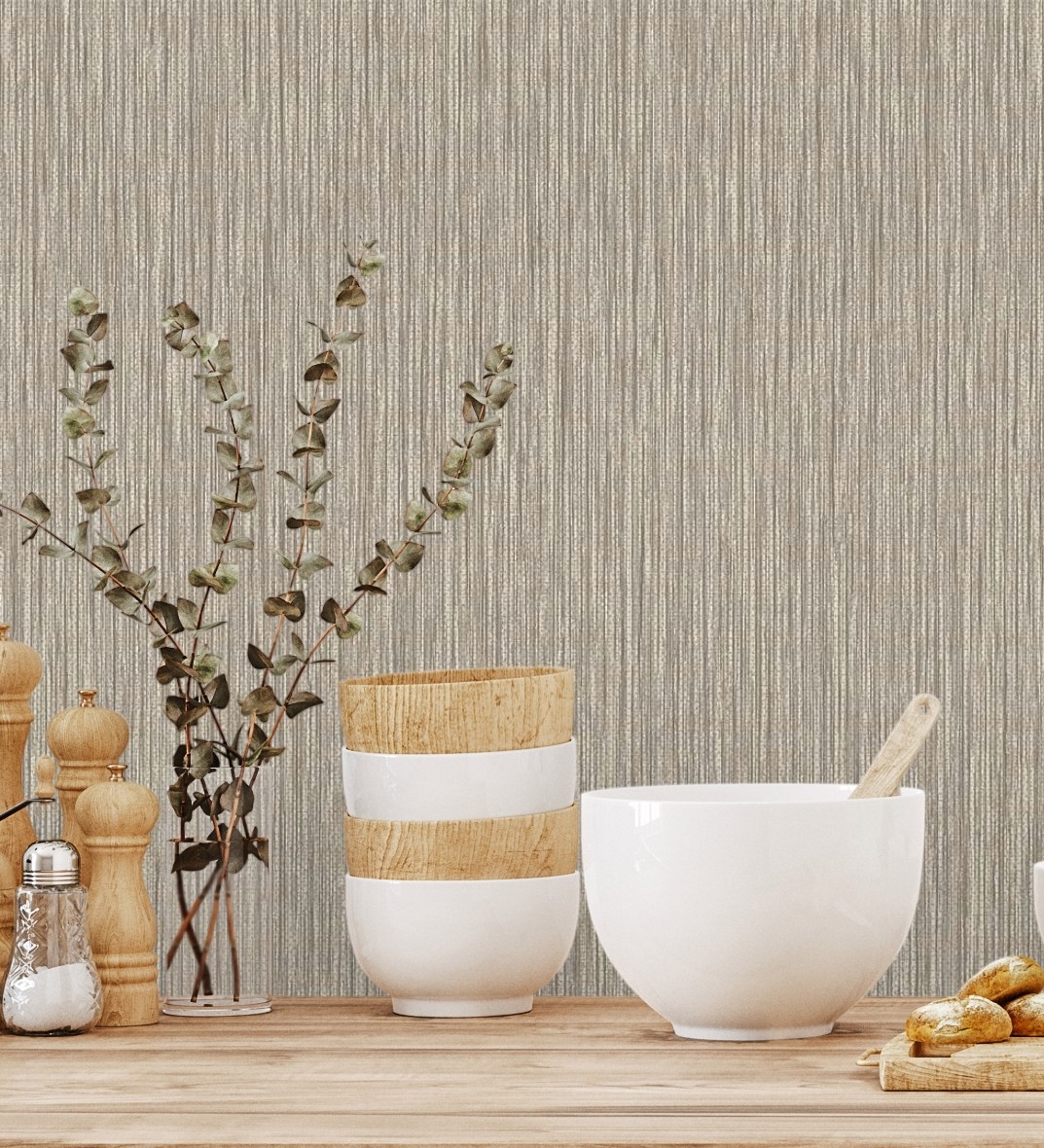 Papel pintado vinílico lavable efecto fibra vegetal con textura en relieve - saratov texture 676390 de gaulan - rollo de 10 m x 1,06 m