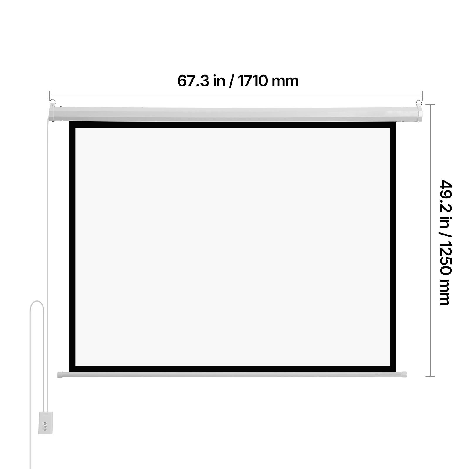 Ecran de projection SucceBuy electrique motorise 1829 mm 4:3 1080 HD, toile murale en PVC, telecommande incluse, large angle de vision, pour maison - 9