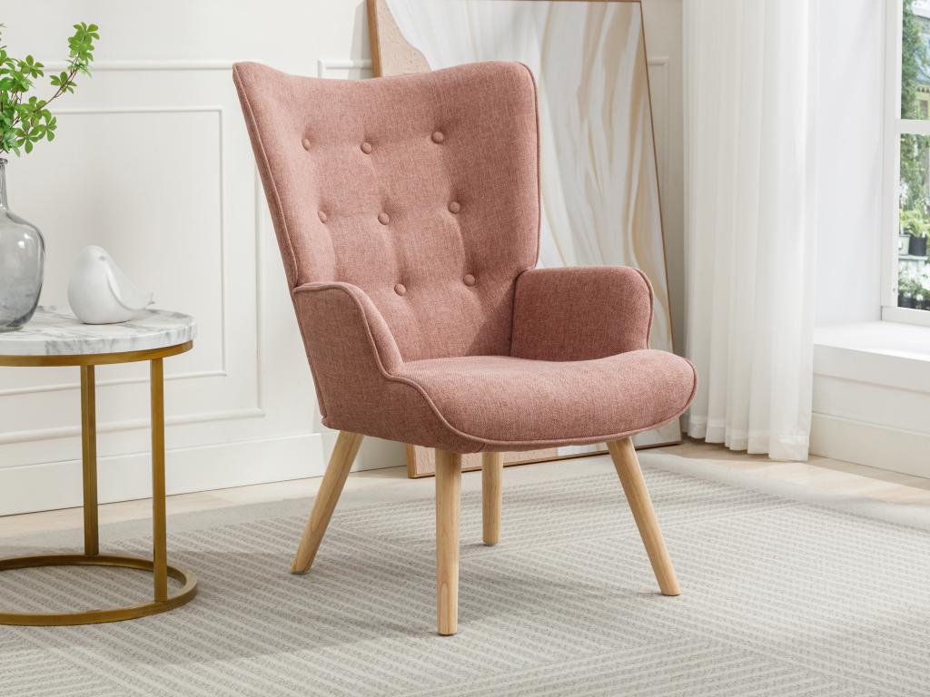 Sillón de tela rosa VATELY | Leroy Merlin