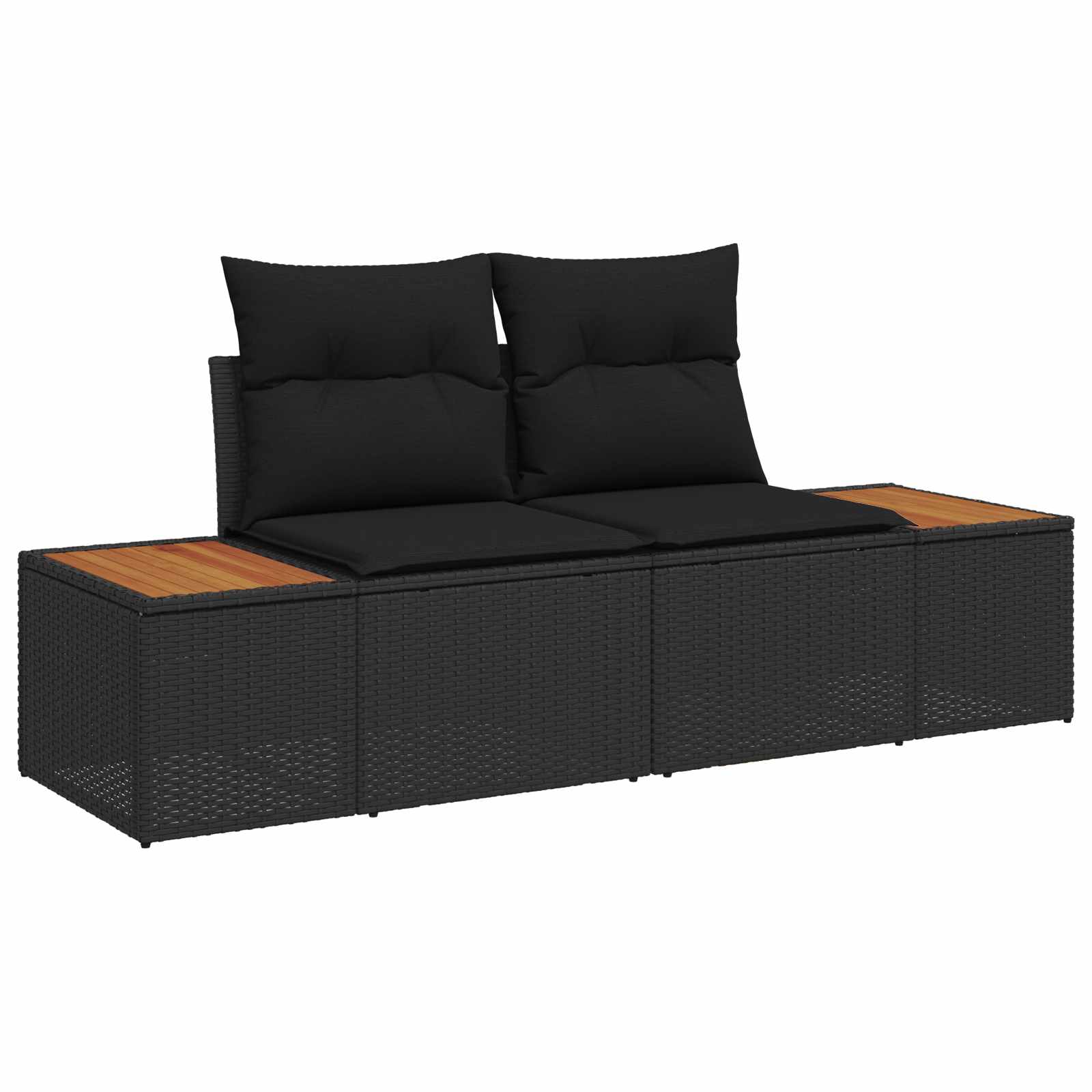 Sofa Ogrodowa Czarny 184 x 62 x 85cm polirattan vidaXL