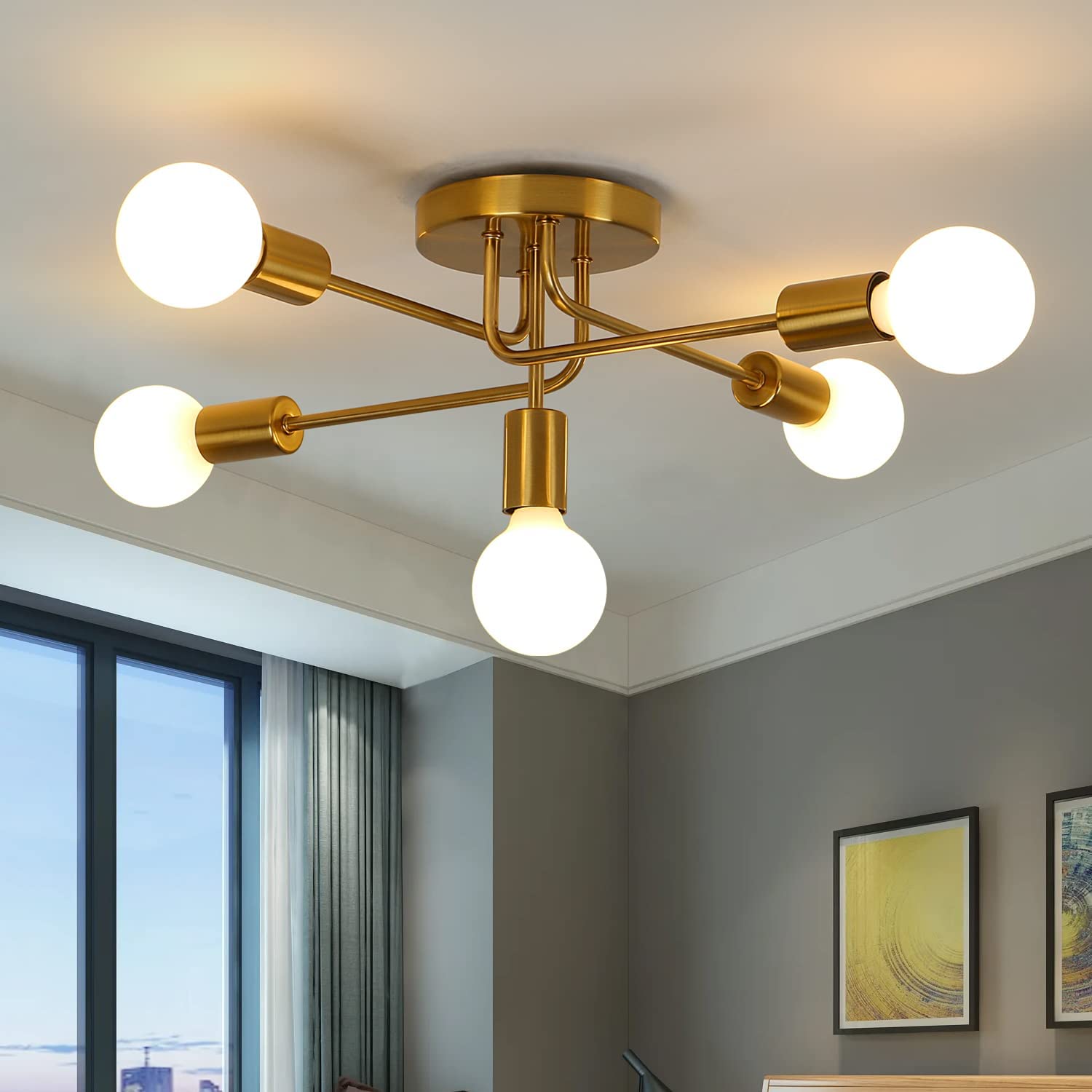 Goeco Plafoniera Industriale Vintage, Lampada Da Soffitto In Gabbia Metallo Nero E27, 20cm Per Corridoio E Soggiorno