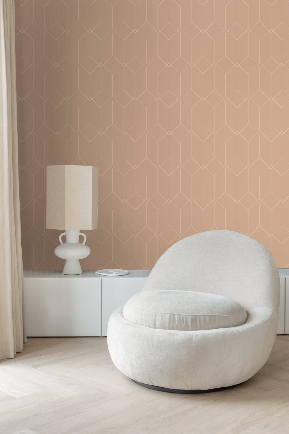 Tapeta motyw art déco terakota - 50 x 900 cm - ESTAHOME