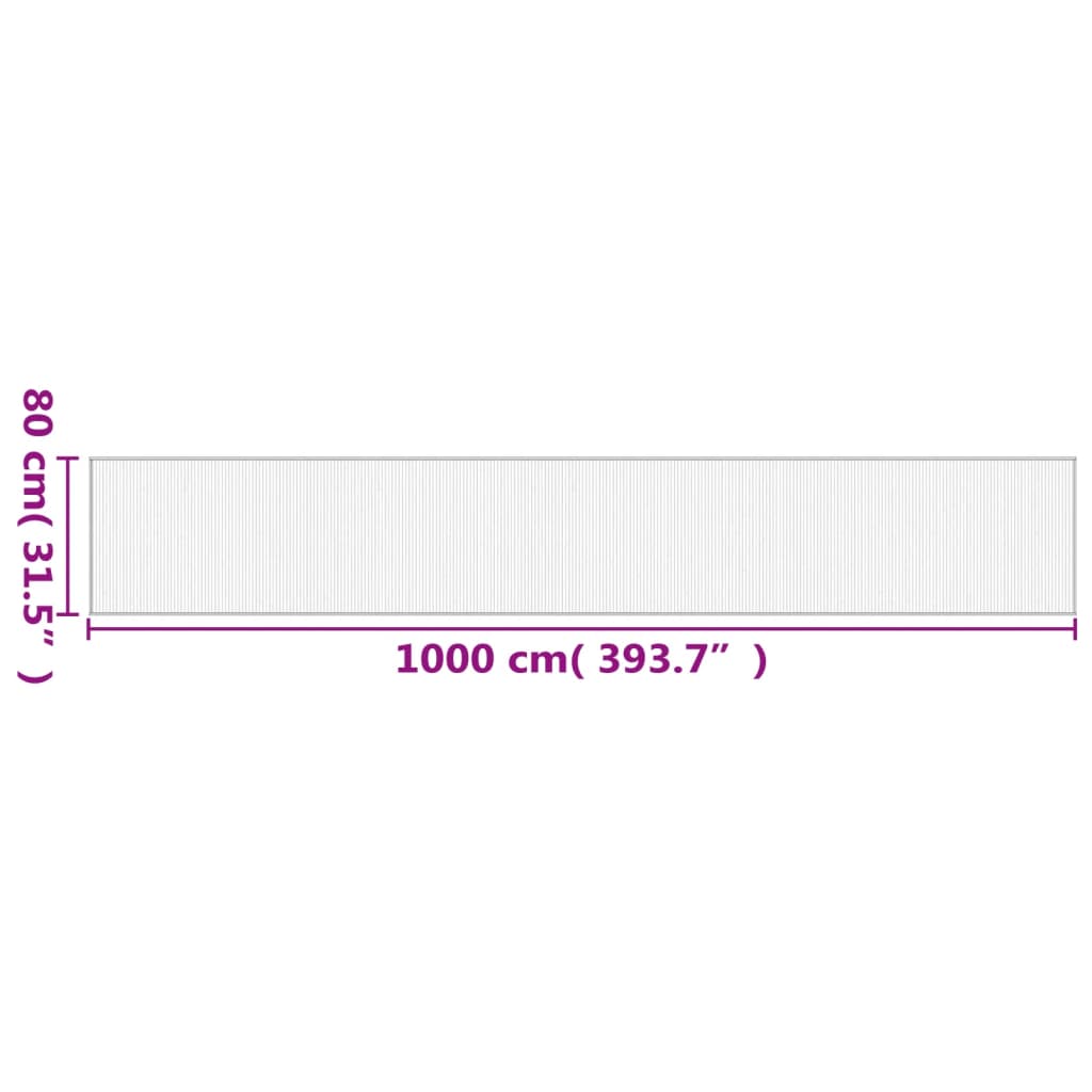 Tapis rectangulaire marron 80x1000 bambou - 8