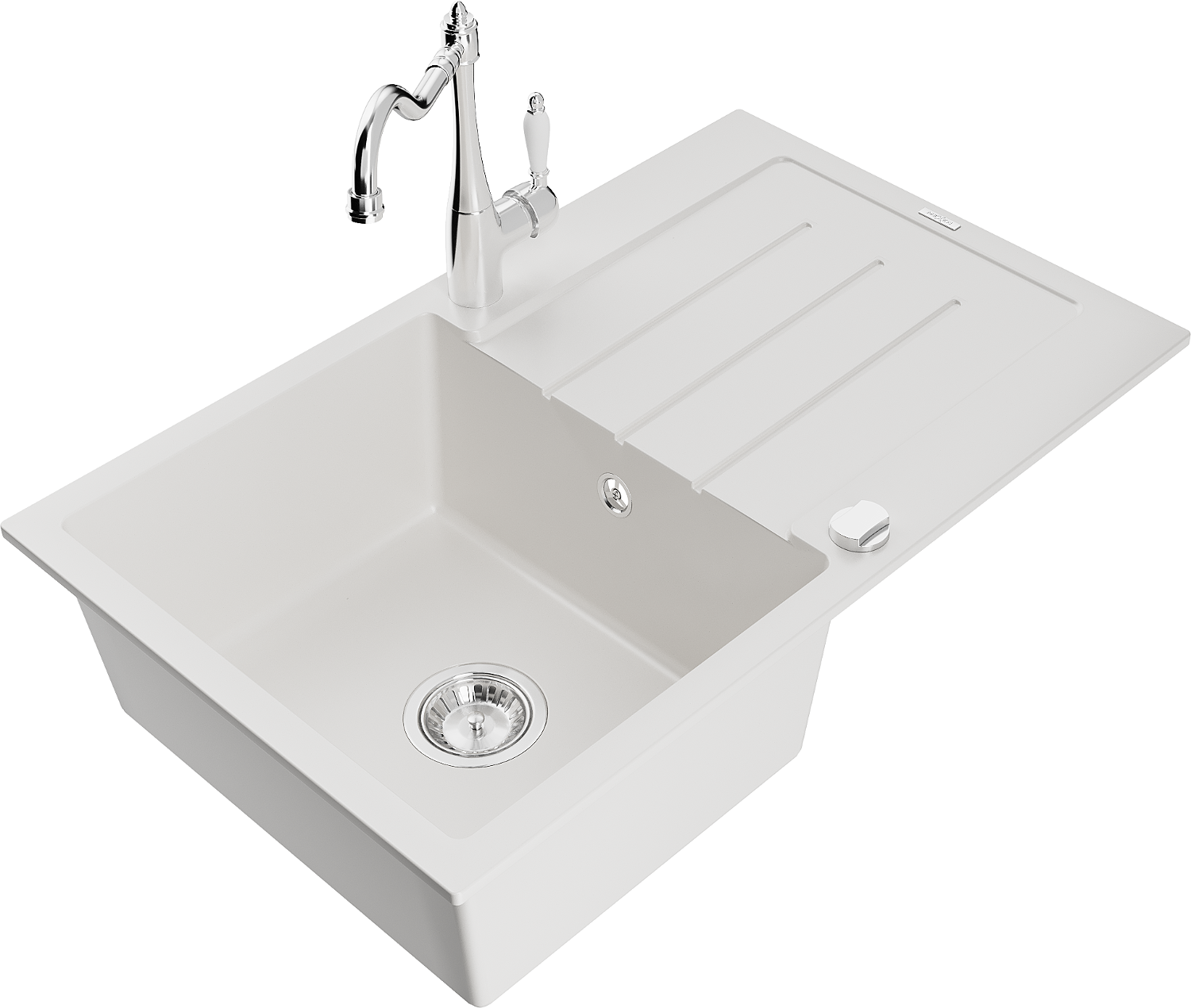 Fregadero Cocina Beige 43,6x82cm, Fregadero Granito 2 Senos + Sifón | Leroy Merlin