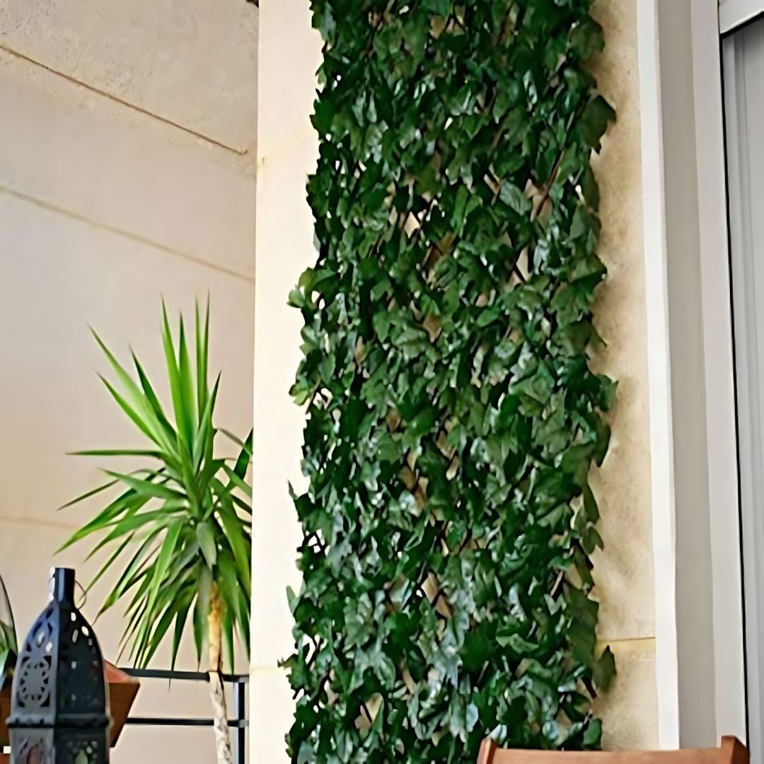 Traliccio Di Vimini Con Foglie| Composizione 100% Vimini| Foglie Edera Di PVC| Dimensioni 100X200CM| Tutor Di Piante| Decorazione - 8