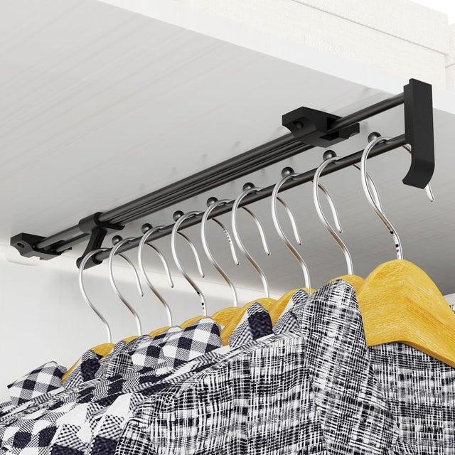 Cabide deslizante, haste deslizante para guarda-roupa, comprimento 403 mm, haste deslizante para guarda-roupa, haste retrátil para guarda-roupa