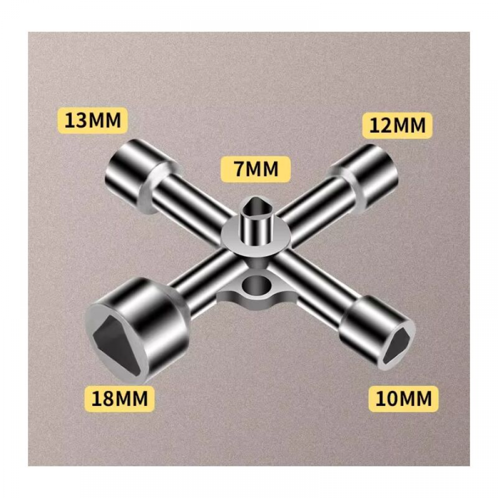 Chiave Triangolare 4 Vie Multiuso | 5 Misure 5/8/9/10/13mm | Per Contatori Gas, Acqua E Cassette Elettriche - Foto 3