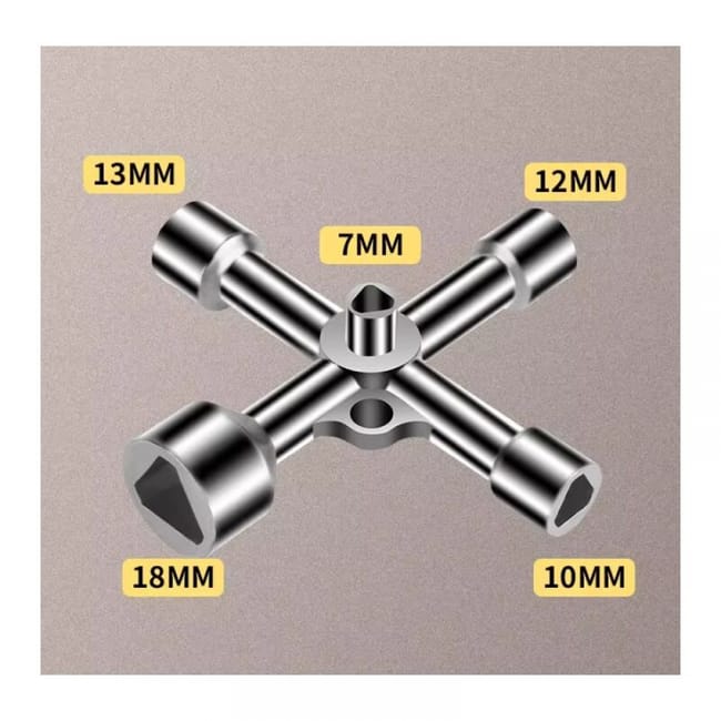 Chiave Triangolare 4 Vie Multiuso | 5 Misure 5/8/9/10/13mm | Per Contatori Gas, Acqua E Cassette Elettriche - Foto 3