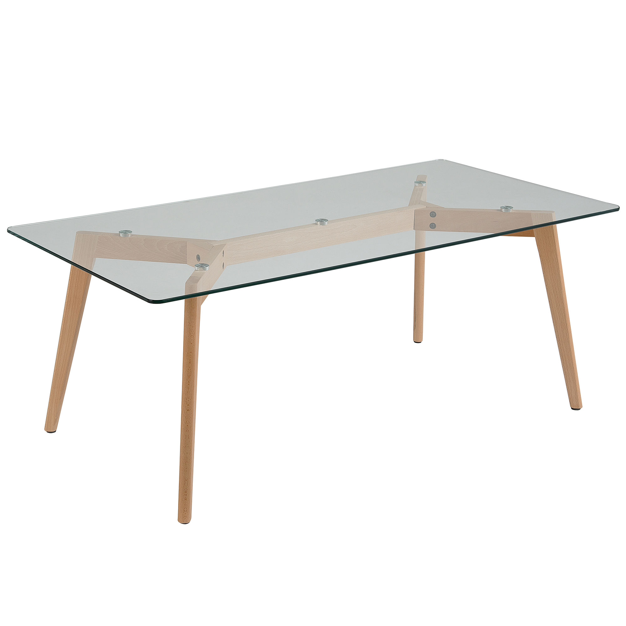 Beliani Mesa De Centro Hudson Vidrio Transparente Crema , Leroy Merlin