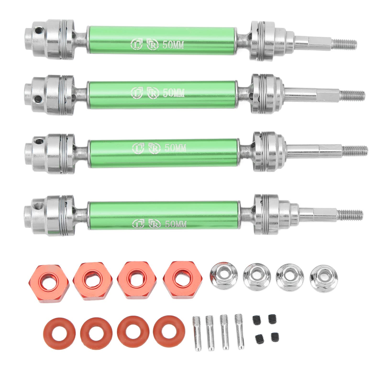 Lot de 2 arbres de transmission RC en acier réglables de 42 à 55 mm/1,7