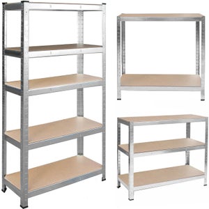 COSTWAY Scaffale 5 Livelli 12 Ripiani – Libreria In Acciaio Carbonio 115x30x130 Cm – Marrone Rustico