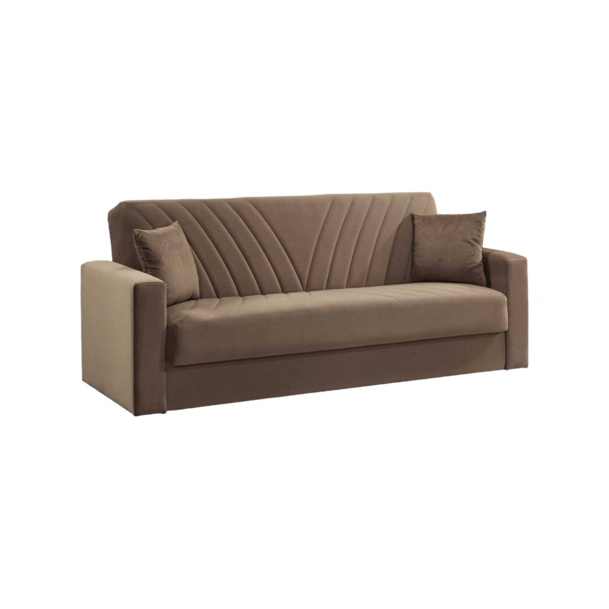 Divano Letto 3 Posti Luis In Ecopelle E Tessuto | Bianco E Grigio | Contenitore Incorporato | 220x84x91 Cm - Foto 5